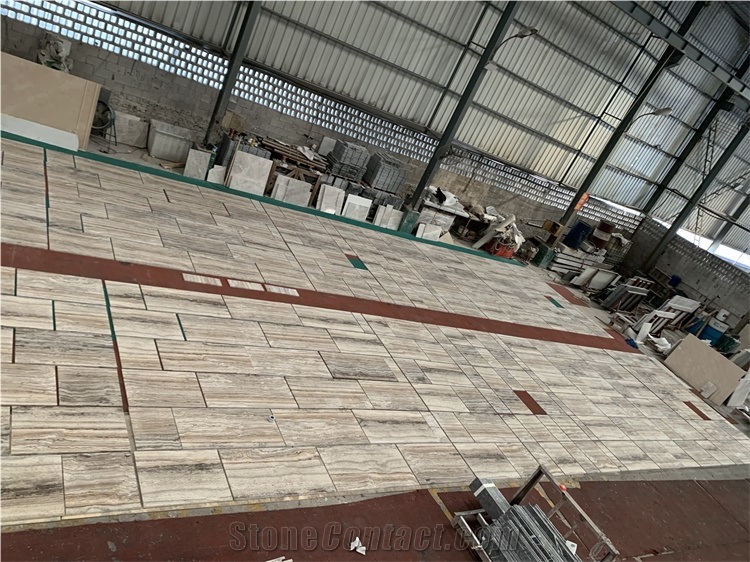 Natural Polished Silver Grey(Light)Travertine Tiles