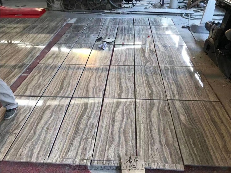 Natural Polished Silver Grey(Light)Travertine Tiles