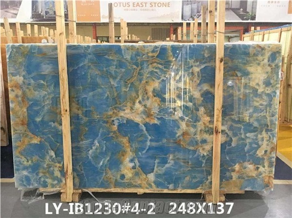 Polished Blue Onyx Slab For Wall Tile & Bathroom Tile