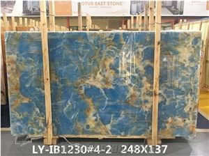 Polished Blue Onyx Slab For Wall Tile & Bathroom Tile Polished Blue Onyx Slab For Wall Tile & Bathroom Tile