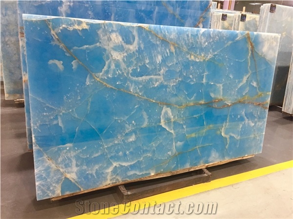 Polished Blue Onyx Slab For Wall Tile & Bathroom Tile