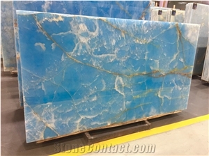 Polished Blue Onyx Slab For Wall Tile & Bathroom Tile
