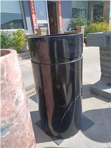 Black Marquina Marble Stone Basin Sinks Standing Stone Sinks