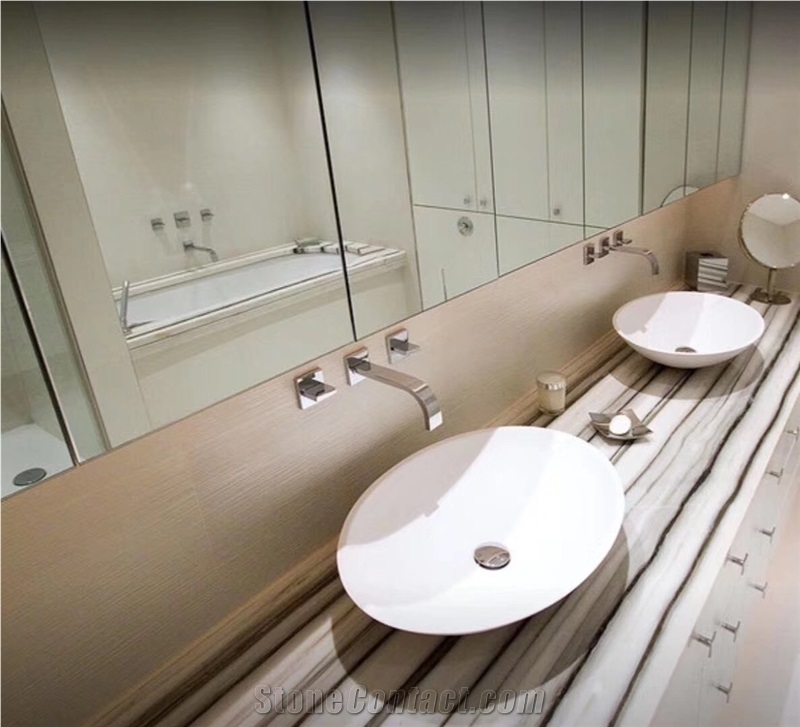 Italy Marmara Calacatta White Marble Stone Bath Countertops