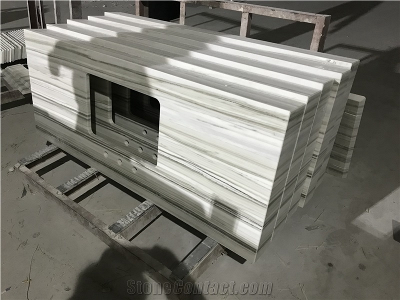 Italy Marmara Calacatta White Marble Stone Bath Countertops