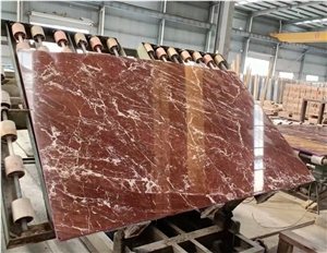 Rosso Francia Semiclassico Marble Slabs Tiles As Medallion