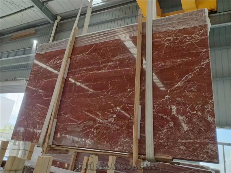 Rosso Francia Semiclassico Marble Slabs Tiles As Medallion