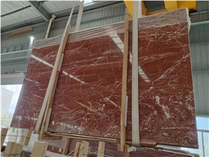 Rosso Francia Semiclassico Marble Slabs Tiles As Medallion