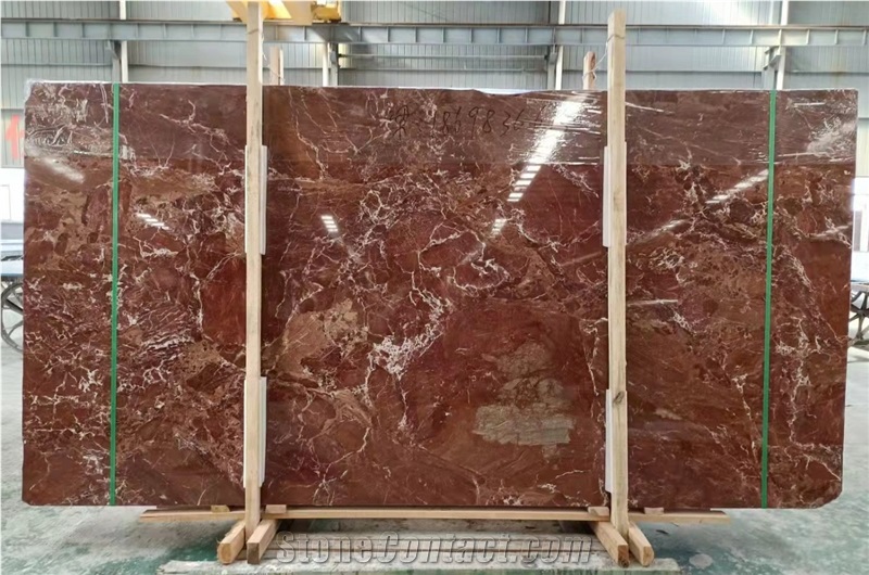 Rosso Francia Semiclassico Marble Slabs Tiles As Medallion