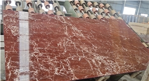 Rosso Francia Semiclassico Marble Slabs Tiles As Medallion