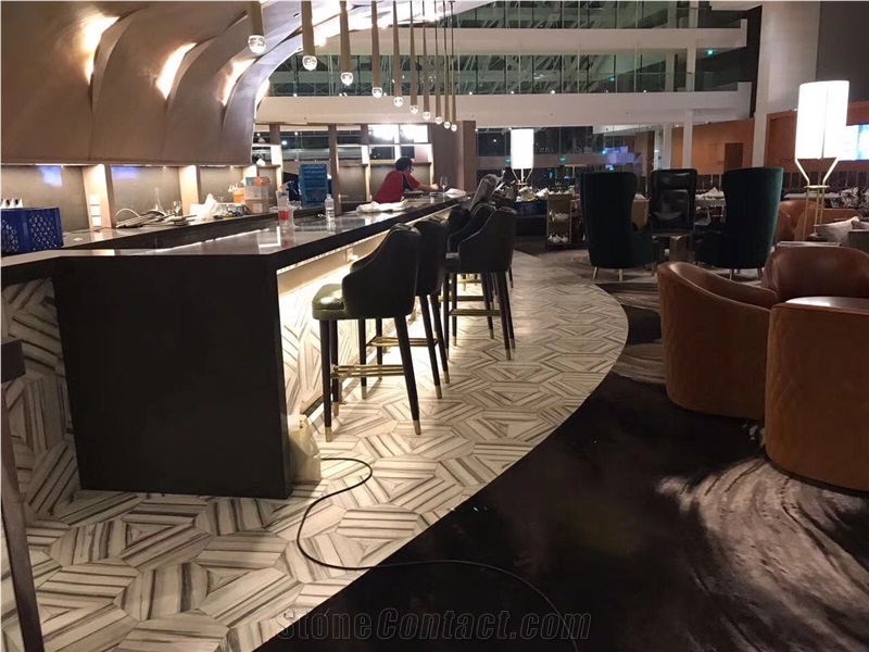 Zebrino Marmara Equator Calacatta White Marble Mosaic Tiles