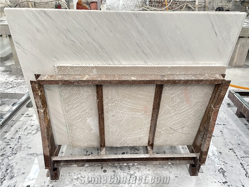 Ariston White Marble Laminated Ceramic Tiles Wall Cladding