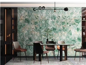 Artificial Sintered Stone Amazon Green Wall Background