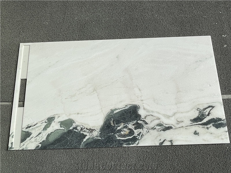 Panda White Marble Composite Shower Tray