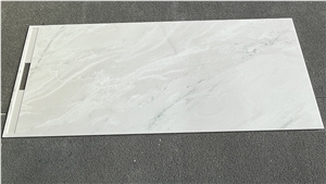 Panda White Marble Composite Shower Tray