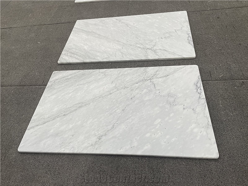 White Carrara Marble Composite Honeycomb Rectangle Table Top