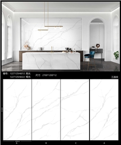Calacatta White Marble Looks Sintered Stone Slabs Calacatta White Marble Looks Sintered Stone Slabs