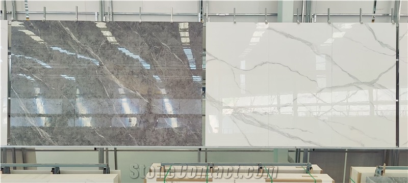 Calacatta White Marble Looks Sintered Stone Slabs