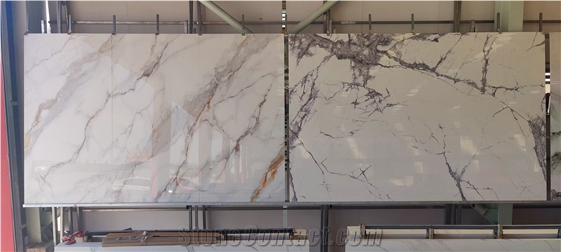 Calacatta White Marble Looks Sintered Stone Slabs