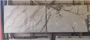 Calacatta White Marble Looks Sintered Stone Slabs