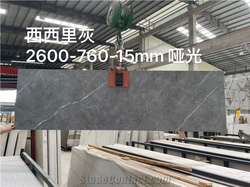 GREY  MARBLE SINTERED STONE SLAB  PORCELAIN TILE