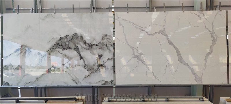 White Marble Sintered Stone Slab Tile