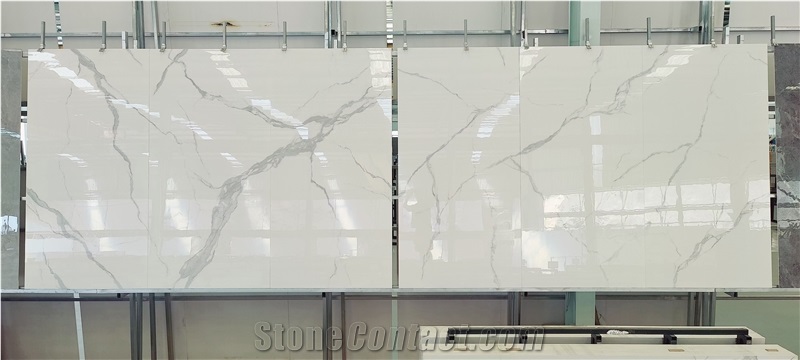 White Marble Sintered Stone Slab Tile