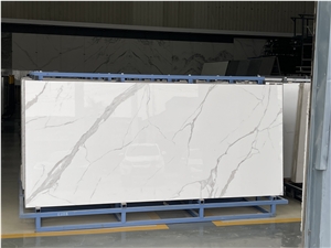 White Sintered Stone Slab  Porcelain Interior Kitchen Design