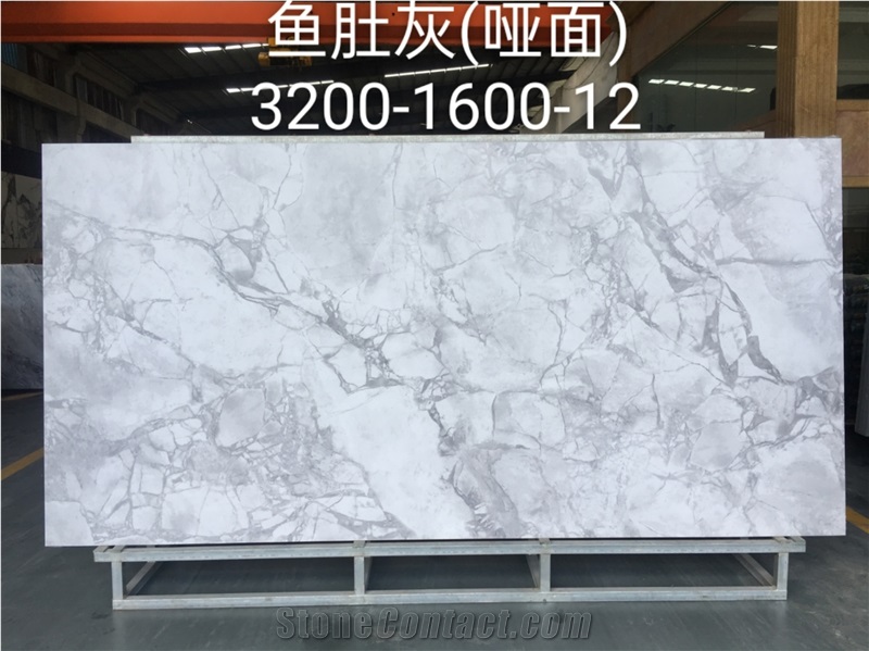 White Sintered Stone Slab  Porcelain Interior Kitchen Design