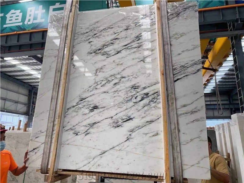 China Cheap Calacatta White Statuario Carrara Marble Slabs