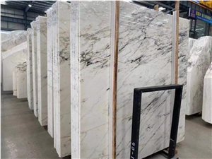 China Cheap Calacatta White Statuario Carrara Marble Slabs