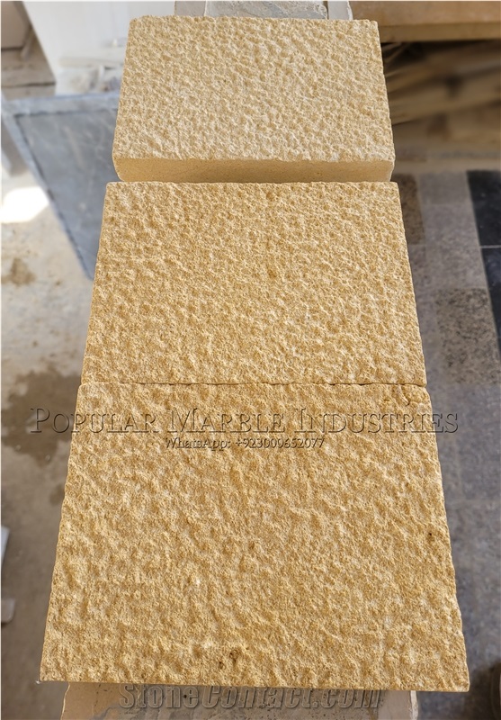 Yellow Limestone For Exterior Wall Cladding Bush Hammered