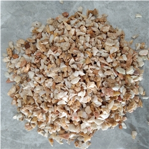 Yellow Color Pebble Grave Stone Aggregates Stone