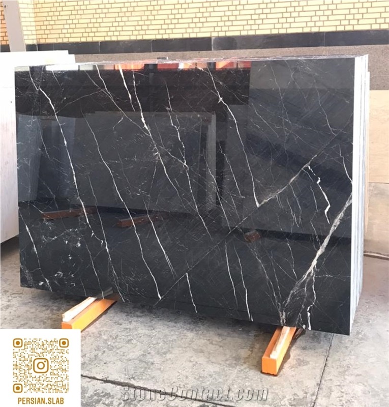 3D Black Marble Slabs