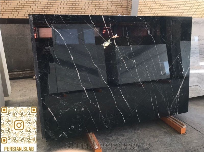3D Black Marble Slabs