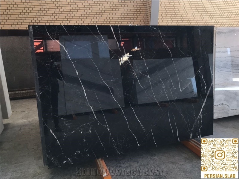3D Black Marble Slabs