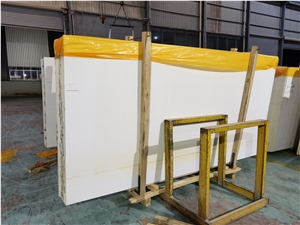 Crystal White Artificial Marble Stone Engineered Slabs 