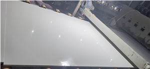 Crystal White Artificial Marble Stone Engineered Slabs 