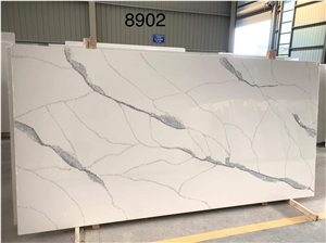 Manmade Calacatta Gold Artificia White Polished Quartz Slabs Manmade Calacatta Gold Artificia White Polished Quartz Slabs