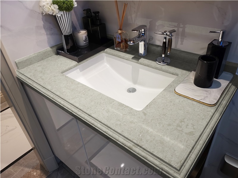 Maya Grey Artificial Marble For Bath Countertops/Vanity Tops
