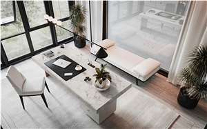 Super White Artificial Marble For Countertops