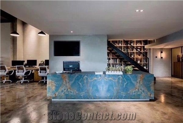 Antofagasta Azul/Golden Blue Onyx Slabs For Countertops