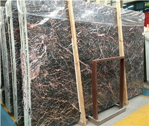 China Azalea Cuckoo Red Brown Marble Slabs Tiles