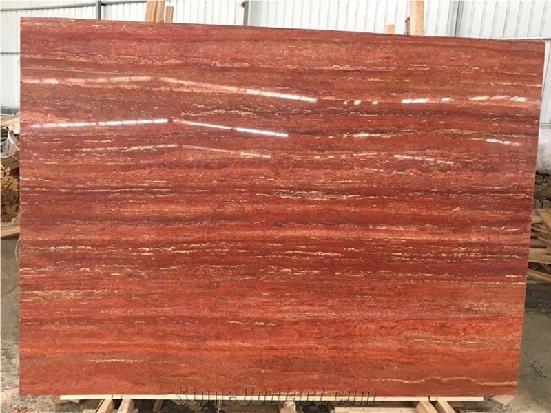Exterior Soltan Iran Red Travertine Slabs