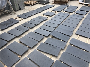 Hainan Black Basalt Honed Tiles, Lava Stone Tiles