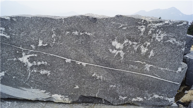 Snow Leopard Black Granite Polished Column With Quarry