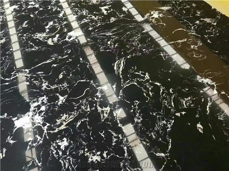 Black Marble Artificial Stone Tiles And Slabs