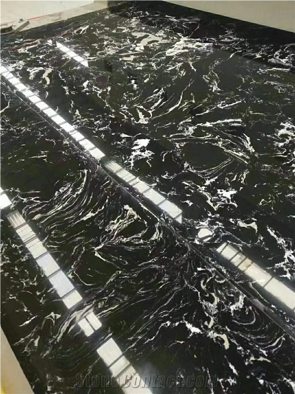 Black Marble Artificial Stone Tiles And Slabs