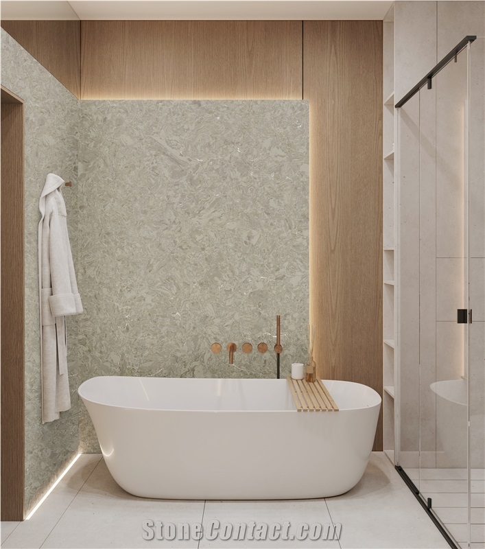 Calacatta Gery Artificial Quartz Stone Bath Countertop