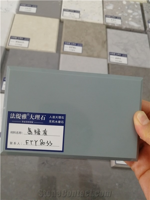 Pure Green Artificial Marble Artificial Slab Wall Covering